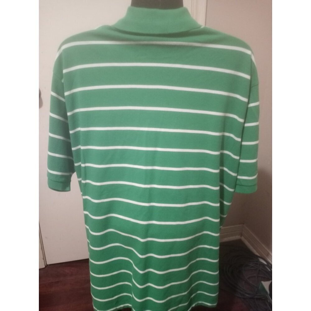 Polo Ralph Lauren Men's Size XXL BIG 2xb Shirt Green White Stripe Golf Pony y2k - Picture 7 of 11